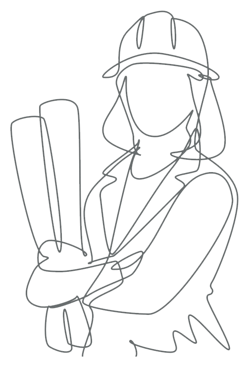 illustration d'une dame avec un casque de chantier